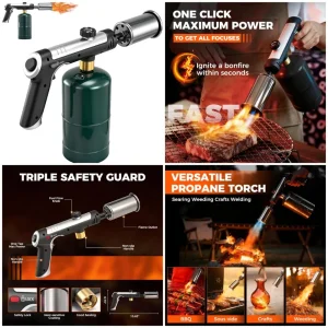 Saker Adjustable Propane Blow Torch Gun, for Grilling, Fire Starter