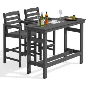 Outdoor Bar 2 Adirondack Chairs  Height Table