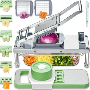 Mandoline Slicer, Potato Dicer, Cheese Grater in Stainless Steel