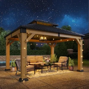 Outdoor Wood Gazebo Hardtop