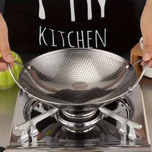 1pc 11.42inch stainless steel honeycomb skillet non-stick