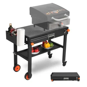 Outdoor Grill Table, Folding Grill Cart