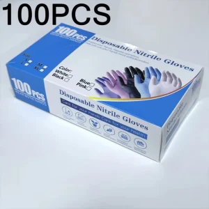 100 PCS Blue Nitrile Gloves, High Resilience