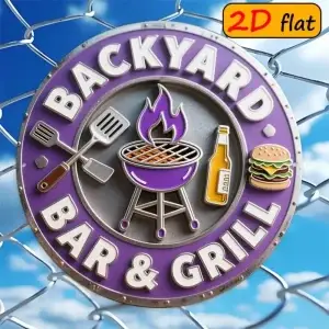 BBQ Party Sign 7.87 Inch Metal Outdoor Yard Art