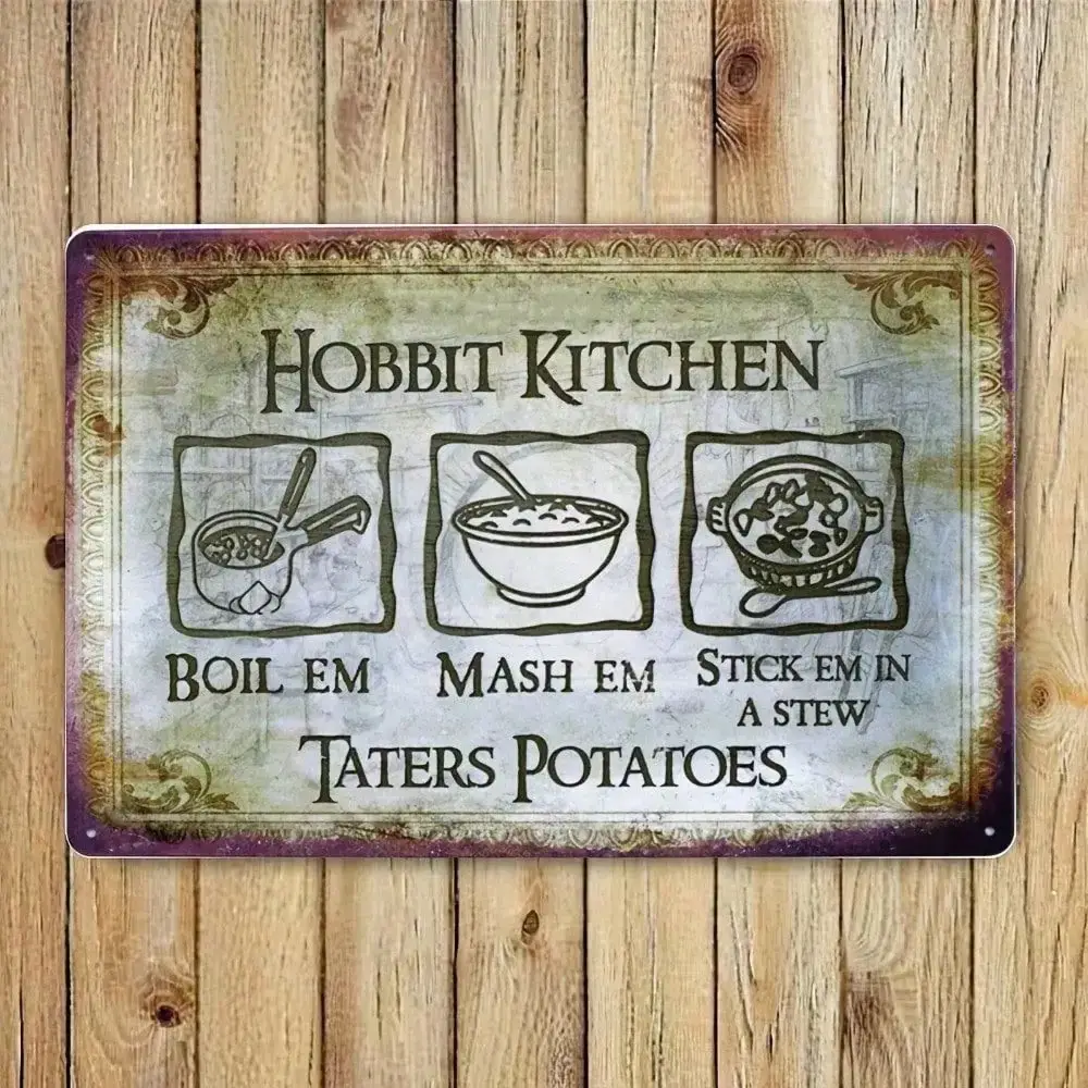 Lord of the Rings Hobbit Vintage Tin Sign 8x12 Inch