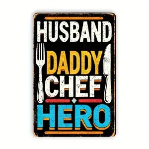 Vintage Tin Sign 8x12 Inch Kitchen Wall Art For Dad