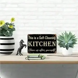 Metal Self-Cleaning Sign "Clean Up After Yourself"